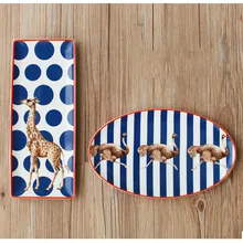 2PCS Creative Steak Dish Fish Dish Western-style Food Platter Fruit Dessert Plate Ceramic Tableware Sushi Salad Tray