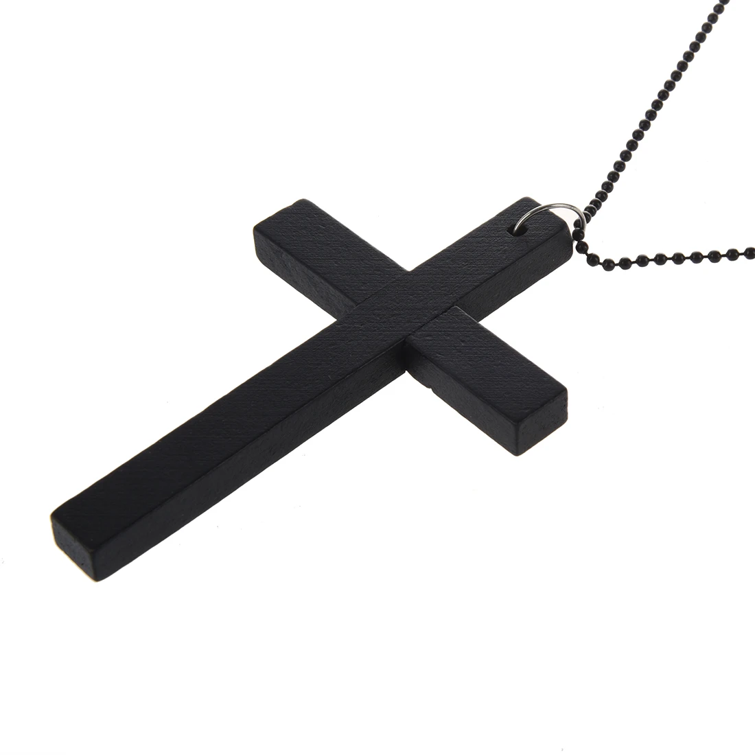 Металлические бисерные цепи деревянная подвеска в виде Креста ожерелье черный
