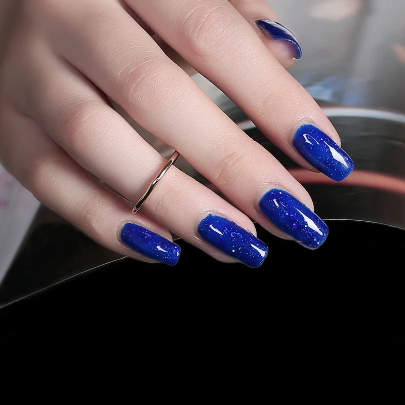 Yiday Bling Platinum Silver Блестки Блестящий Синий УФ-гель для ногтей лак замачивающийся лак мерцающий дизайн ногтей маникюр нужна лампа