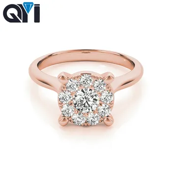 

QYI Silver Rings For Women Classic Wedding Accessories Ring Sets 925 Sterling Round Cut Bridesmaid Gift