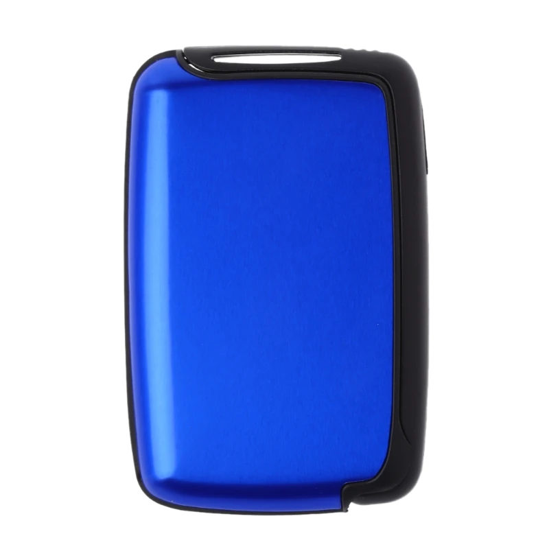 THINKTHENDO мужской женский металлический кошелек ID Бизнес кредитный держатель для карт кошелек мини Карманный чехол - Цвет: Синий