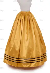Гражданская война в стиле атласная юбка бальное платье в викторианском стиле желтая юбка обычай делать плюс Размеры