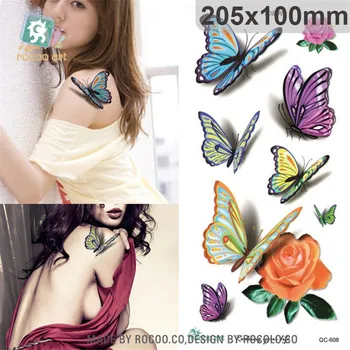 

Beautiful sexy waterproof temporary tattoos for women and men 3D butterfly design large arm tattoo sticker Free Shipping QC2608