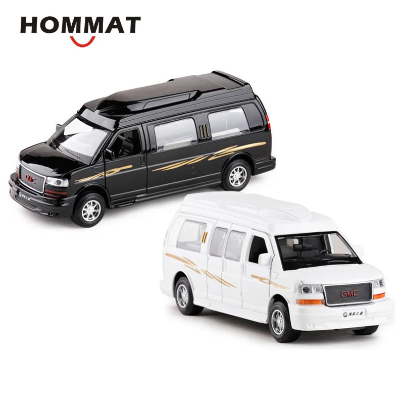 Модель автомобиля пассажирского фургона HOMMAT 1:32 GMC Savana модель литая из сплава