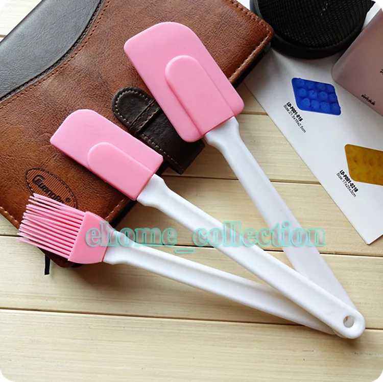  Kitchen New & High quality Silicone 3Pcs/set Baking Tool (2 pcs spatula scraper and 1 pcs Brush) Ea