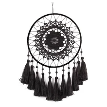 1х черный креативный домашний декор деревянные бусины слива цветок на крючке поток кисточкой Мечта Чистая подвеска Размер около: 35-40 см