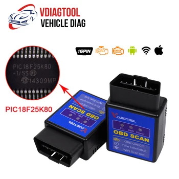 

Vdiagtool ELM327 WIFI Version PIC18F 25K80 Chip OBD2 ELM 327 OBD2 Code Reader Code Scanner Car Scan Tool Car Free Shipping