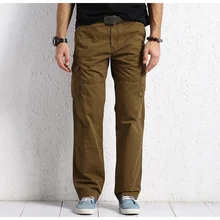Осень/Зима повседневные брюки мужские хлопковые прямые длинные брюки карго размера плюс 30-40 42 44 свободные брюки мужские брюки