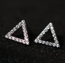 style jewellery 925 sterling silver stud earring triangle form jewellery wholesale classic girls earring for girl free delivery