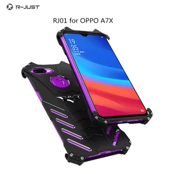 

R-JUST Protect Phone case for OPPO A7X Metal Aluminum Shockproof Dropproof Cover for oppo A7x Armor anti-knock cases