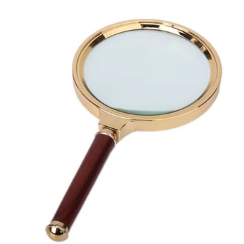 

90mm 3X - 5X Red Wooden Handle Magnifier Magnifying Glass
