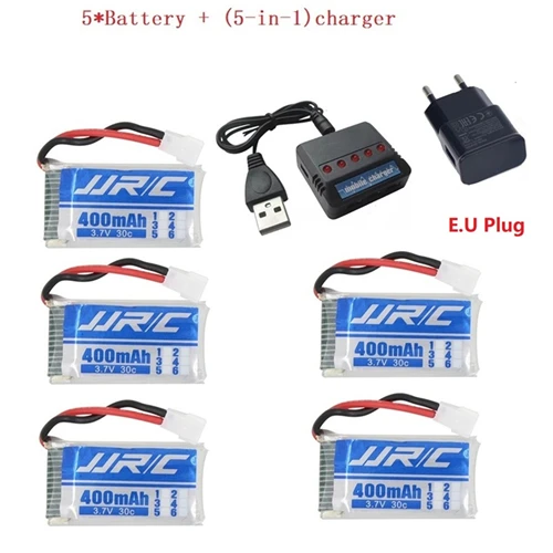 Обновленная версия Lipo батарея 3,7 v 400mAh 30C для JJRC H31 H43hw Дрон Li-battery JJRC H31 Lipo battery+ 6 в 1 кабель зарядное устройство - Цвет: Розовый