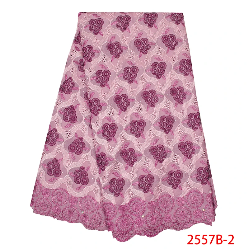 

2019 Best Selling Swiss voile laces African Fabric 5yards Nigerian French Fabric purple High Quality Nigeria Lace NA2557B-1