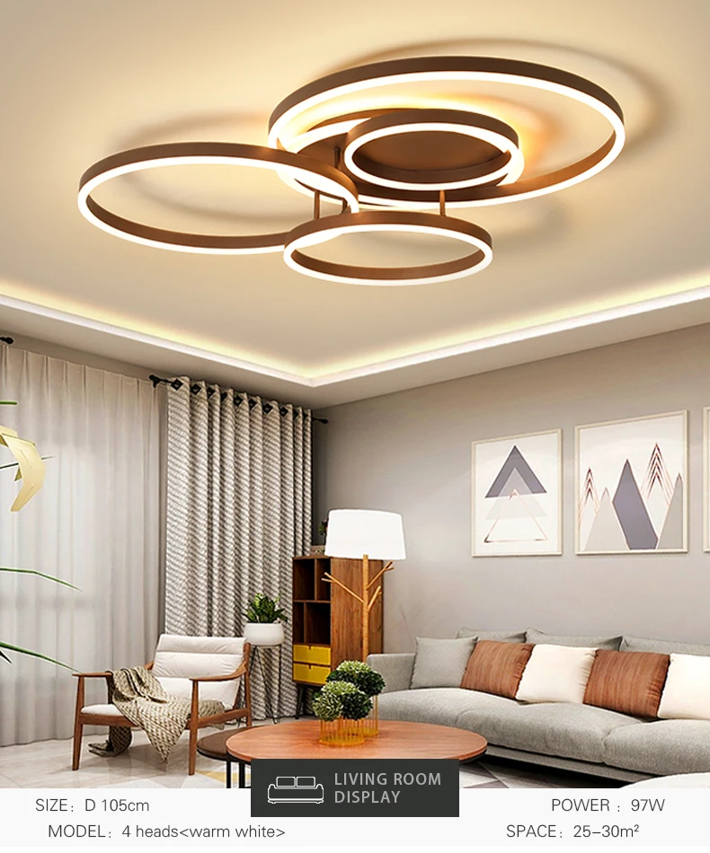 Дизайн, современный светодиодный светильник-люстра для кухни, столовой, спальни, гостиной, белый и кофейный корпус, домашний светодиодный светильник