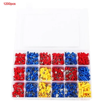 

1200PCS Insulated Assortment Electrical Wire Connector Crimp Terminals Case Kit