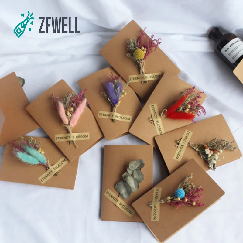 ZFWELL 5 шт./лот крафт бумага ручной работы и надпись беззасушенный цветок