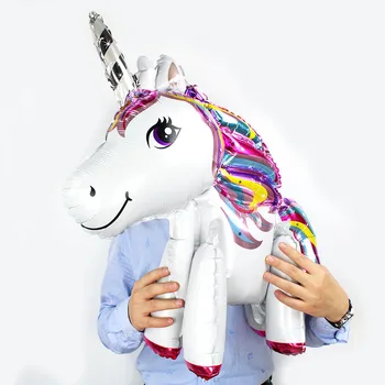 

10pcs/lot 58CM 3d Fancy Unicorn Foil Air Balloons Rainbow Pony Wedding Birthday Party Decoration Kids Favor Toys Celebration