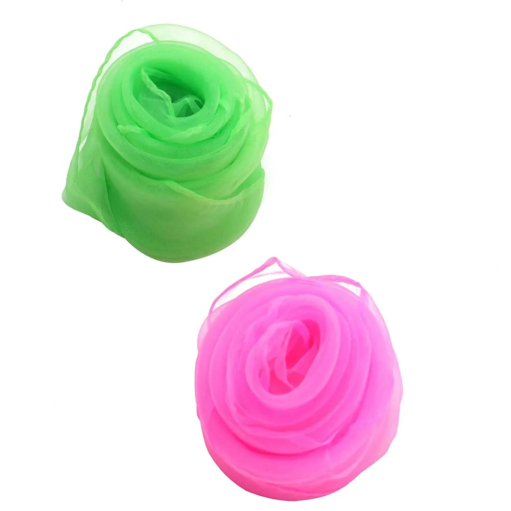 Dance Scarves 20 Pieces Juggling Scarves Magic Rhythm Band Scarves Multicolor Square 24 by 24 Inches
