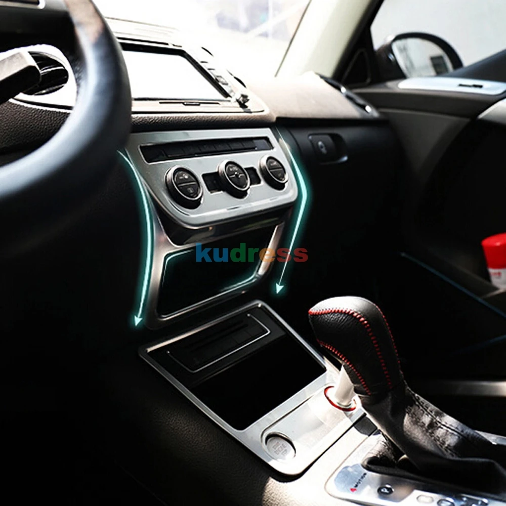 Для Volkswagen VW Tiguan 2012 2013 ABS матовый внутренний аксессуары для автомобиля центральная консоль панель управления Крышка отделка Стайлинг