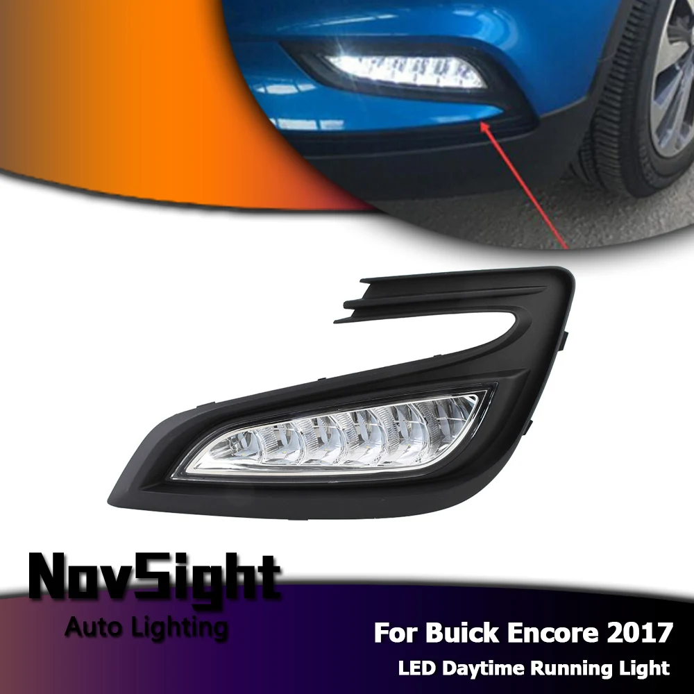 

NOVSIGHT Auto Car LED DRL Super Bright Auto Daytime Running Light Driving Fog Lamp Set White for Buick Encore 2017 D20