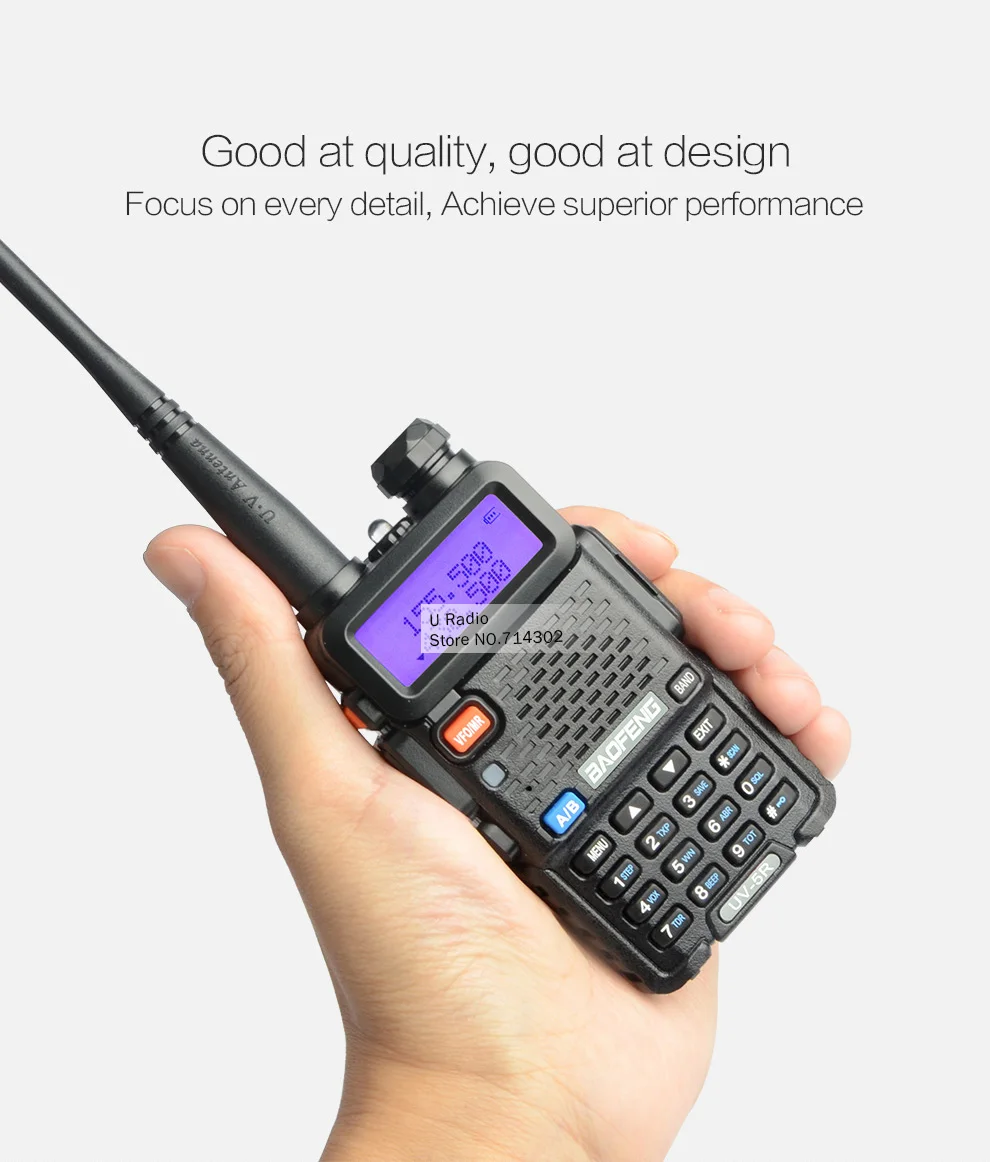 2 шт Baofeng UV-5R Двухдиапазонная рация UHF VHF радио связь UV5R портативная Рация Набор Baofeng 5R радиоприемники черный