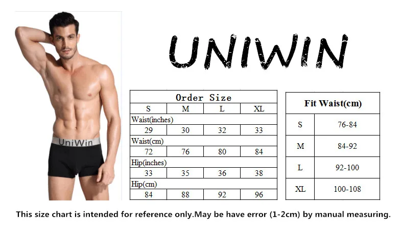 Uniwin 2 упак. хлопок Sexy Для мужчин Нижнее Бельё для девочек боксеры модные Шорты