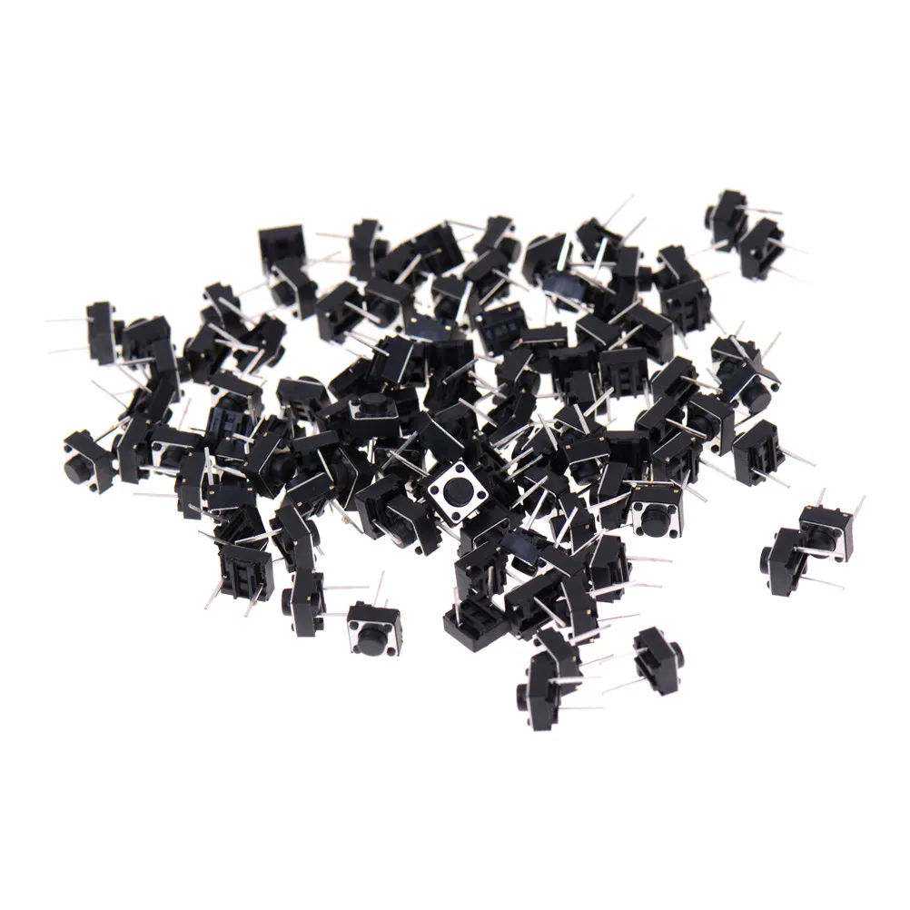 

100PCS 2 pins Switch Tactile Push Button Switches 6*6*5 mm