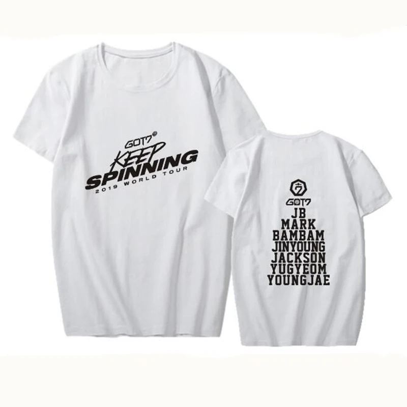 Kpop World tour Keep Spinning футболка с коротким рукавом kpop Got7 Джексон мужские и женские