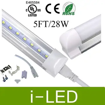 

T8 5ft 28W Cooler Door Led Tubes T8 Integrated Led Tubes SMD2835 Led Fluorescent Light with Mounting Accessories 85-265V UL cUL