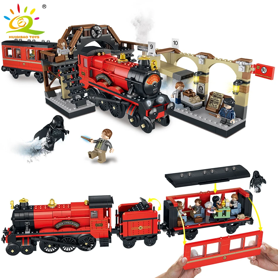 

836pcs Hogwarts Train Building Blocks Compatible Legoingly City Harry Potter Figures Bricks Educational Toys For Children