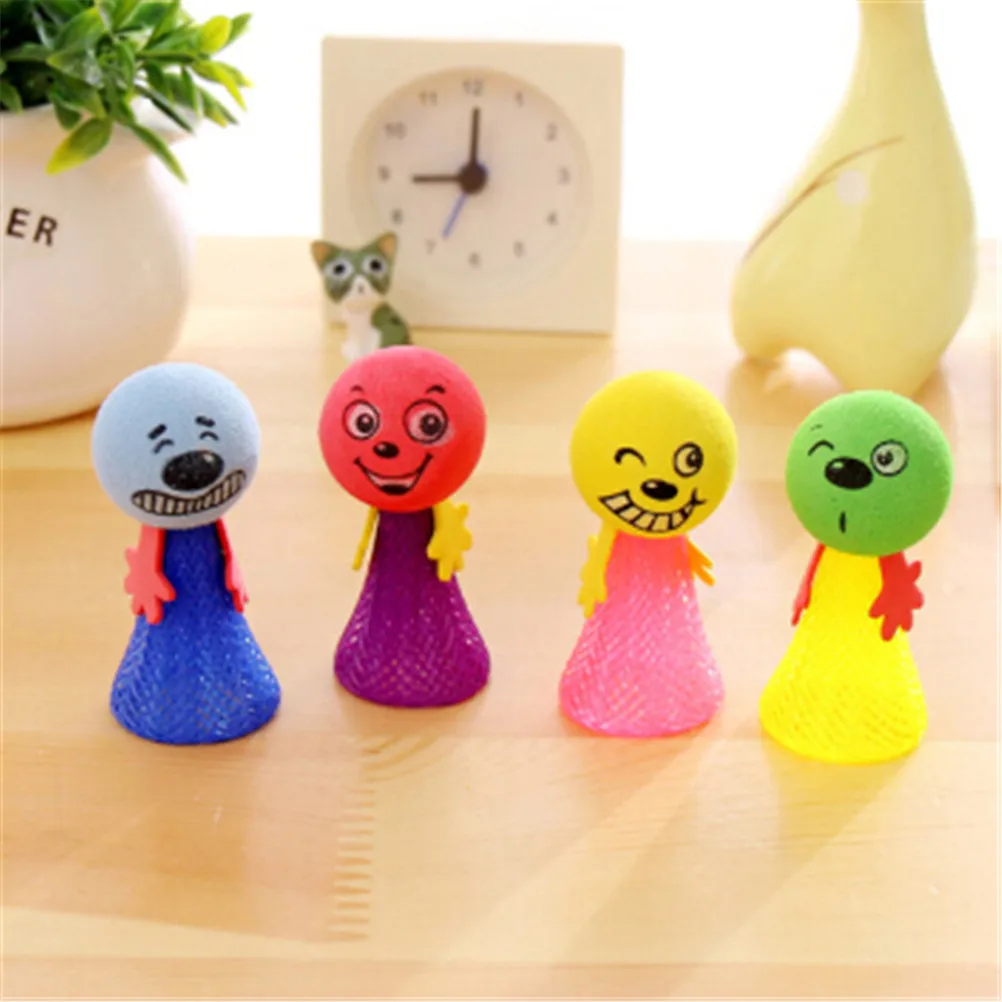 

5pcs Kids 6cm Bounce Ball Toys Gifts Educational Game Expressions Push&Down Hip Hop Jumping Doll Toys for Children