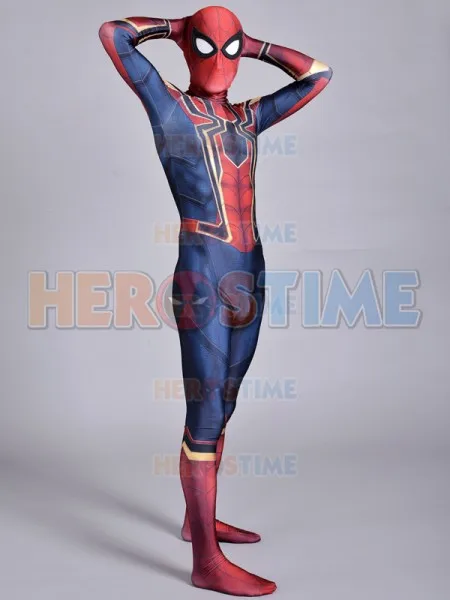 Железный Человек-паук, косплей, спандекс, 3D принт, костюм Человека-паука