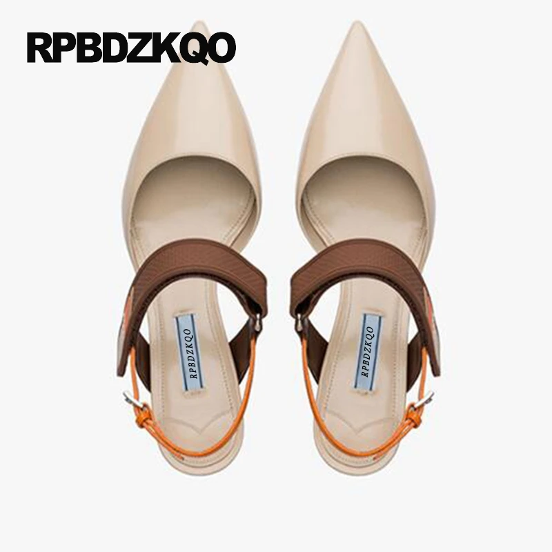 средний Указательный палец маленький размер классический Slingback низкий насосы