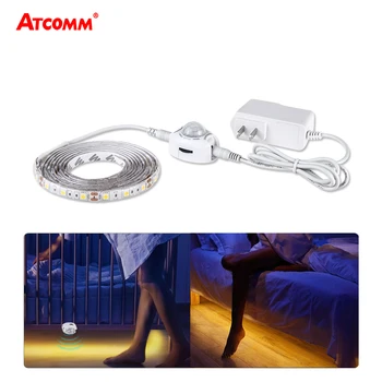 

Motion Sensor LED Night Lights Under Bed Light 1M 2M 3M 4M 5M Motion Activated LED Strip With DC 12V Power Supply For Bedside