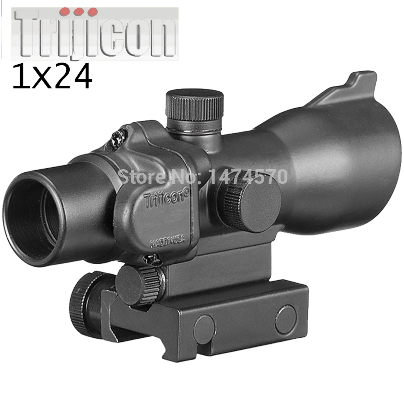 

Trijicon Hunting Riflescope 1x24 Scope Red dot 20/11mm Weaver Picatinny Rail Mounts for Tactical Airsoft
