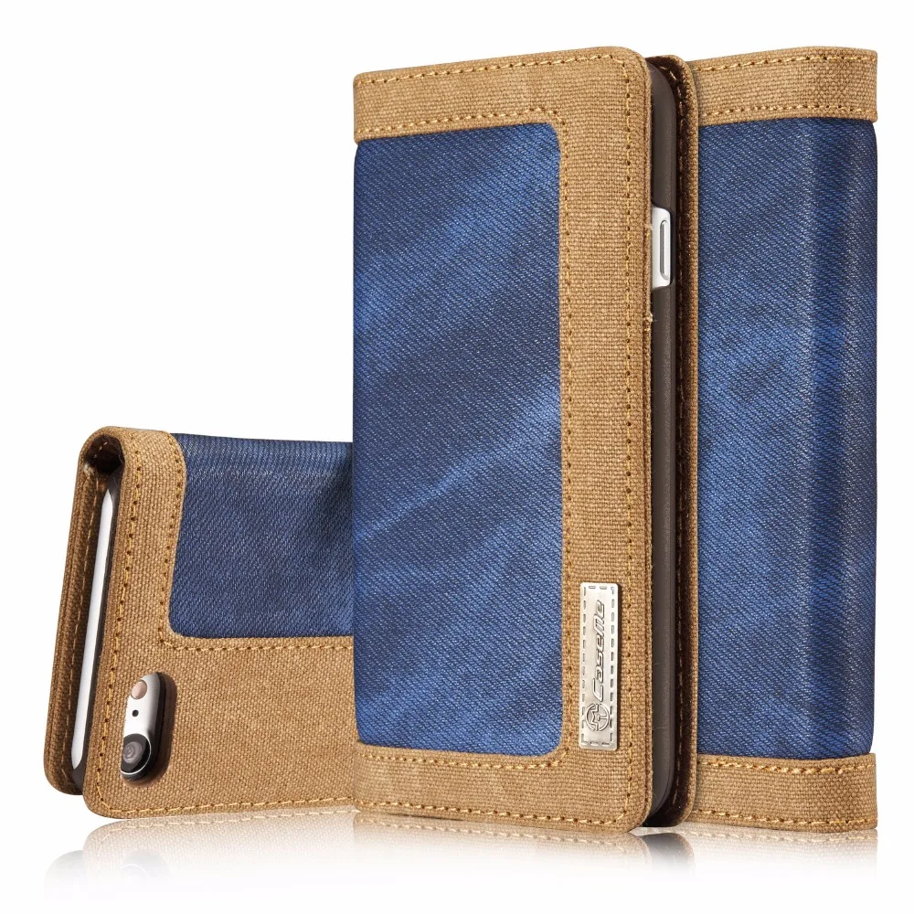 Brand Caseme 006 Rereo Denim Canvas Cloth Flip Cases For iPhone 5 5s 6 6s Plus 7 plus Card&ampCash Slots Wallet Capa Fundas | Мобильные