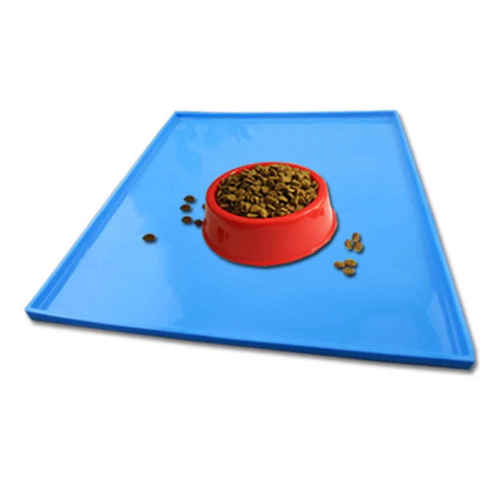 

1pcs Waterproof Pet Mat For Dog Cat Solid Color Silicone Pet Food Pad Pet Bowl Drinking Mat Dog Feeding Placemat Easy Washing