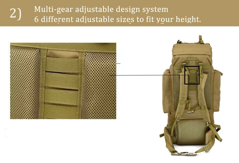 Mochilas à Prova Bolsas de Acampamento 100l ao ar Livre Grande Capacidade Tático Escalada Dnylon Água Náilon Viagem Esporte Caminhadas Masculino Mod. 1257282 18 escalada mochilas à prova dnylon água náilon