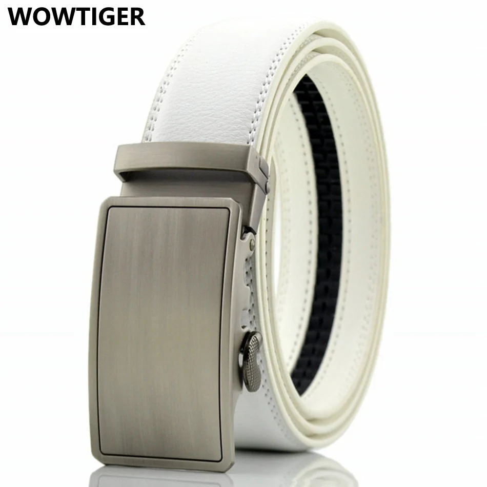 Мужской кожаный ремень с автоматической пряжкой WOWTIGER|leather belts for men|designer leather beltleather