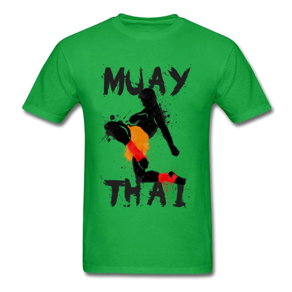 Geek Muay Thai Fighter Men Top T-shirts New Arrival Summer Short Sleeve Crewneck 100% Cotton Tees Design Tee-Shirts Muay Thai Fighter green