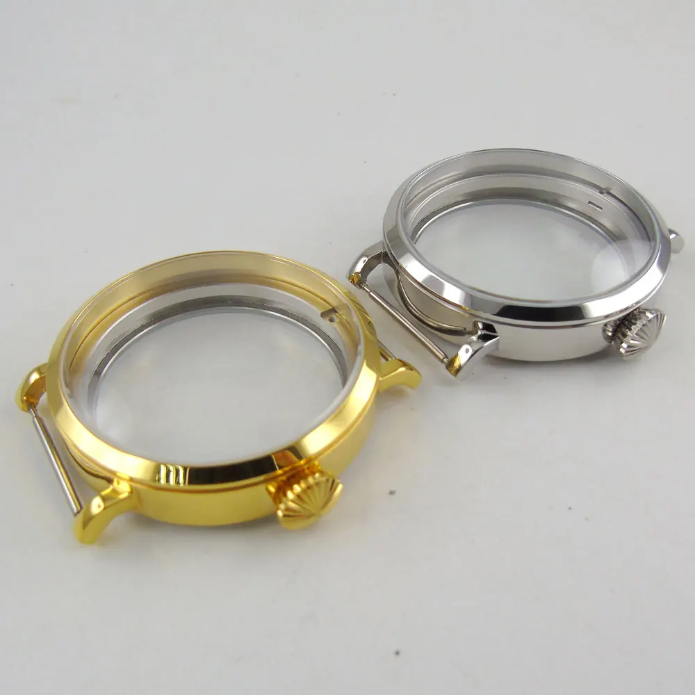 Parnis 46mm Polished stainless steel case fit eta 6498 6497 ST 3600 movement 