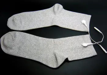 

1 Pair of CONDUCTIVE MASSAGE SOCKS SIZE FREE WITH 1 Pair 2.0mm SHORT CABLE FOR TENS UNIT foot massage free shipping