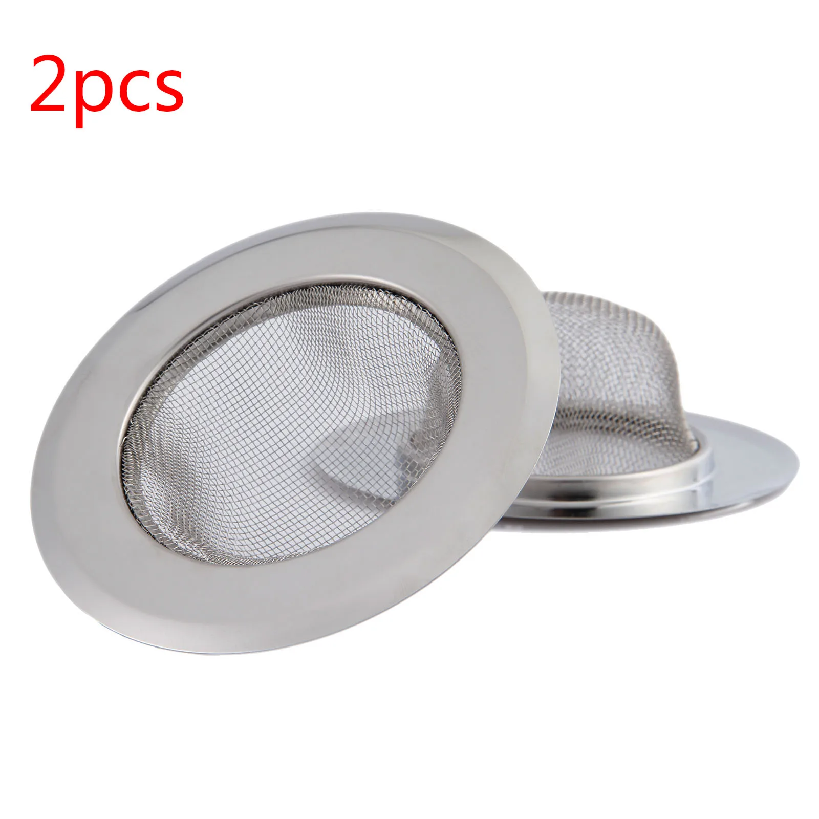 2Pcs Kitchen Sink Strainer 11.3CM Stainless Steel Bathtub Hair Catcher Stopper Bathroom Shower Drain Hole Filter Sink Strainer