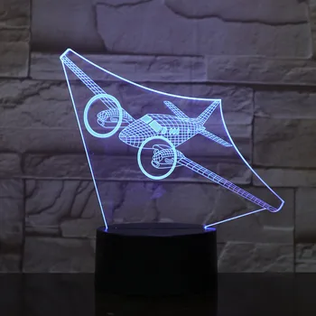 

3D Plane LED Illusion Lamp 3D Optical Illusion Lights 7 color Multicolored USB Home Decoration Color Changeable Lamp For boys