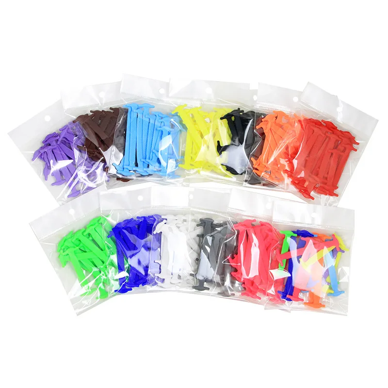 16pcs/lot Silicone Shoelaces Elastic Shoe Laces Special No Tie Shoelace for Men Women Lacing Rubber 13 Colors