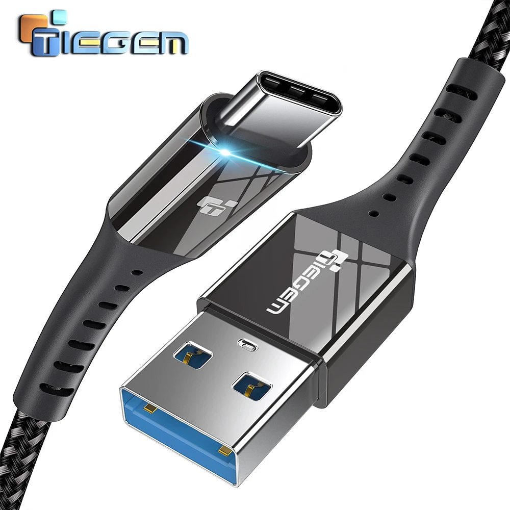 TIEGEM USB 3,0 type-C кабель 3A USB C кабель для huawei P9 P10 P20 Быстрая зарядка usb type-C шнур для samsung S9 S8 Note 8 9 Plus