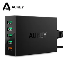 Quick Charge QC 3.0 AUKEY 5-Port USB Charger Station with Micro-USB Cable for Samsung Galaxy Xiaomi mi5 iPhone iPad Meizu & More