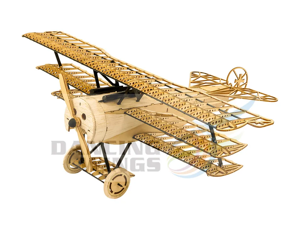 Balsa Wood Fokker DRI Airplane Model Woodcraft Construction Kit 3D