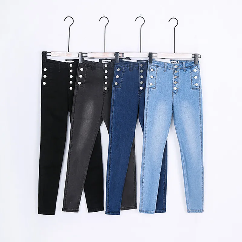 Узкие джинсы для женщин, обтягивающие синие джинсы с высокой талией, Стрейчевые узкие брюки, женские джинсы длиной до щиколотки, серые джинсовые штаны Feminina