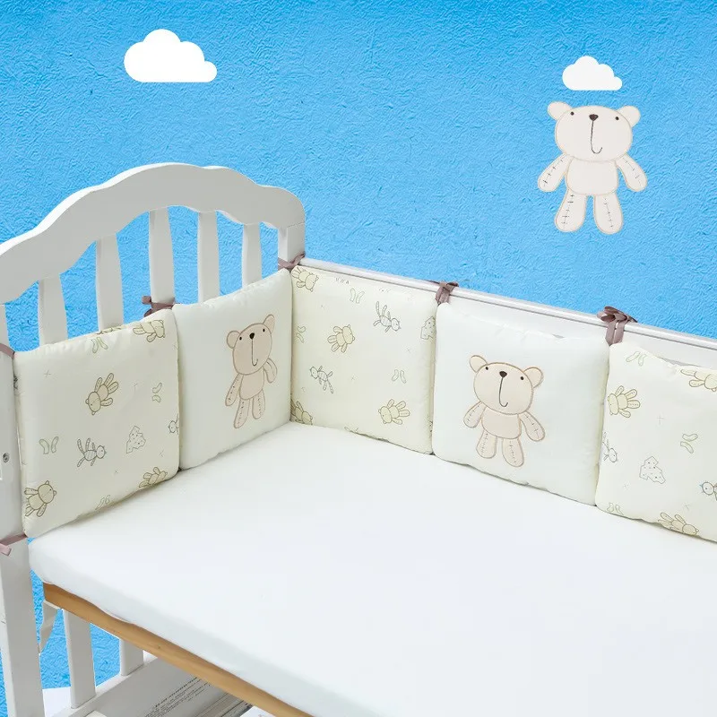 Детская кровать бампер 6 шт. 1 комплект хлопок кроватка бампер Защита детская голова Areal Cat Слон медведь шаблон для девочек мальчиков